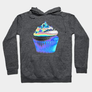 Bright Blue Holographic Cupcake Hoodie